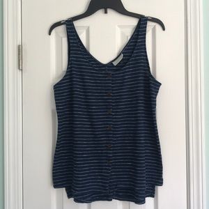 Universal Thread Blue and White Striped Tank S
